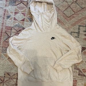 Pink speckled Nike funnel neck cropped hoodie